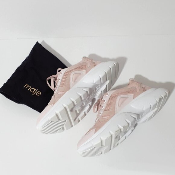 NWOT Maje chunky sole pink leather sneakers, 40 - Picture 8 of 14